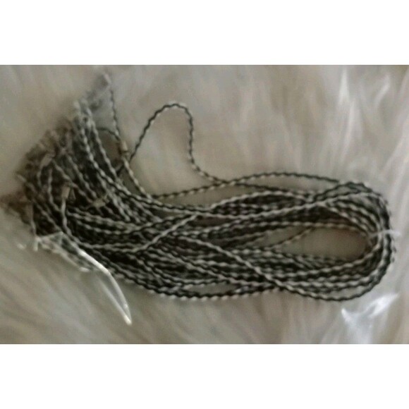 New Braided Faux Leather Necklace Cord for Pendants Black & White 17" + Extender - Picture 2 of 4